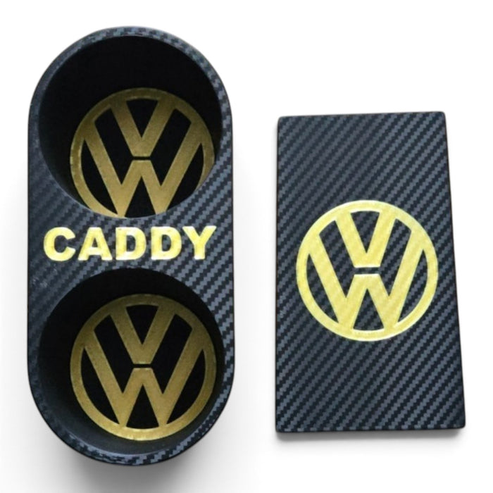 Caddy Cupholder + Coin Tray - Carbon Fibre Effect
