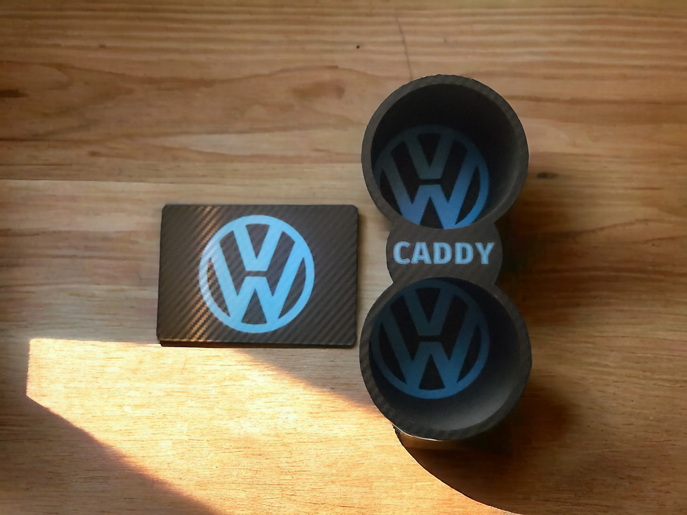 Touran Cupholder + Coin Tray - Carbon Fibre Effect