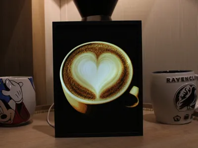 Latte Heart Lithophane