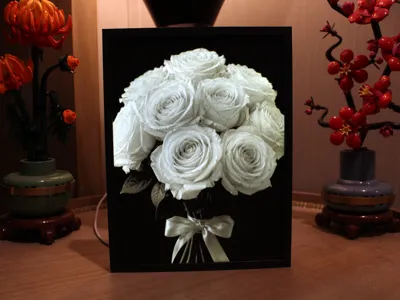 White Rose Bouquet Lithophane