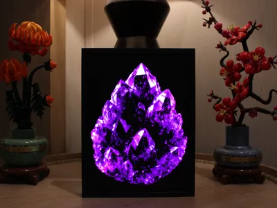 Purple Crystal Cluster Lithophane