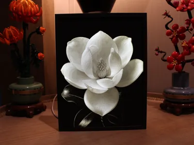 White Magnolia Lithophane