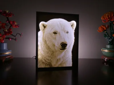 Polar Bear Portrait Lithophane